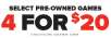 GameStop: 4 for $20 Select Pre-Owned Games (In-store Only)