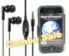 Combo Black In-ear Earphone w/ Mic & Smoke crystal case w/ lens