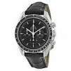 Omega Speedmaster Chronograph Black Dial Black Leather Men