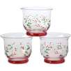 Winterberry Set of 3 Etched Glass Votive Candle Holders