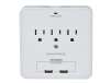 3 Outlet Power Surge Protector Wall Tap w/ 2 USB Ports and Phone Holder - 540 Joules for $6.37, More