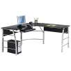 Office Depot Office Desk and Chairs: Realspace Mezza "L"-Shaped Glass Computer Desk $100, More