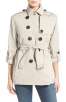 Burberry Brit Knightsdale Belted Drop Tail Hooded Trench Coat