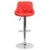 Clay Contemporary Vinyl Adjustable Height Swivel Bar Stool with Cushion by Wade Logan