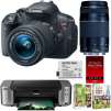 BuyDig Canon Camera Bundles Sale: Canon EOS T5i 18MP DSLR w/ 18-55 STM & 75-300 Lens Plus Printer, Paper for $499, More