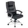 Office Depot Brand Carlin High-Back Leather Chair, 46 7/8"H x 26"W x 29 9/16"D, Black/Dark Brown