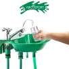 Outdoor Sink and Faucet Fixture - Built-in Drinking Water Fountain - Transforms any Garden Spigot into a 2-in-1 Cleaning