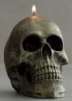 Rustic Silver Shaped Skull Candle