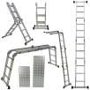 ARKSEN 12.5FT Aluminum Ladder EN131 Platform Multi-Purpose extension Folding Multi-Task Light Weigh