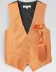 Pronto Uomo Orange Classic Fit Formal Vest with Euro Tie