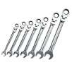 GearWrench 7 pc. Full Polish Ratcheting Flex Head Combination Wrench Set (Metric or Standard)