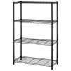 4-Tier Adjustable Steel Wire Metal Shelving Rack - 36" x 14" x 54" (Black)