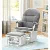 Shermag Aiden Glider and Ottoman Set - White with Grey Fabric or Espresso with Beige Fabric