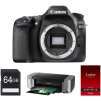 Canon EOS 80D 24.2 MP CMOS DSLR Camera Body, Pro-100 Printer, Paper & 64GB Card Bundle