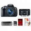 Canon EOS T5i 18MP DSLR w/ 18-55mm + 50mm STM Lenses Pro 100 Printer Paper 32GB Card for $549, More