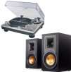 Klipsch R-15PM Powered Bluetooth Speakers & Audio-Technica ATLP120USB Pro Turntable