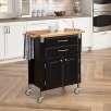 Dolly Madison Solid Wood Top Prep & Serve Kitchen Cart (Black or White)