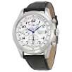 Seiko Neo Classic Alarm Perpetual Chronograph White Dial Black Leather Men