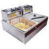 12L Electric Dual Tank Deep Fryer 5000W Commercial Restaurant Kitchen Countertop Equitment