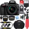 Nikon D3400 24.2 MP DSLR Camera w/ AF-P DX 18-55mm VR Lens Kit + Memory Bundle (Black)