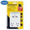 2X Stanley PlugMax 2-USB 2-Outlet Night Light Wall Adapters