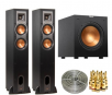 Pair of Klipsch R-24F Floorstanding Speaker w/ 10" R-10SW 300W Subwoofer