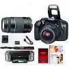 Canon EOS Rebel T6 18MP DSLR Camera with 18-55mm + 75-300mm Lenses + Pro 100 Printer & More