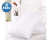 [2-Pack] Perfectly Plumped Feather and Goose Down Pillows with 100% Cotton Shell (King)