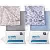 2x JCPenney Home Classic 2-Pack Pillows + 2x Home Expressions 2pk Print/Solid Microfiber Easy Care Sheet Set