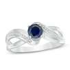 Lab-Created Blue Sapphire & Diamond Accent Ring in Sterling Silver