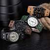 Vintage Mens Waterproof Date Leather Strap Sport Quartz Army Watch