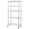 Sandusky Heavy Duty 5-Level Mobile Shelving Unit - Chrome