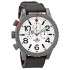 Nixon 48-20 Chronograph White Dial Black Leather Men