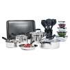 Essential Home 25-Piece Stainless Steel Mega Cookware Set