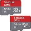 Sandisk Imaging Ultra microSDXC 64GB UHS Class 10 Memory Card 2-Pack Bundle