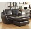 Milano Leather Oversized Chair and Storage Ottoman