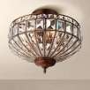 Ibeza 15" Wide 3-Light Crystal Mocha Ceiling Fixture