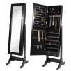 Lockable Mirrored Jewelry Cabinet Armoire w/ Stand (Various Colors)