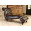 Abbyson Living Emily Leather Chaise Lounge in Brown