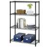 BestOffice 54" Steel Wire 4-Tier Metal Shelving Rack (Black or Chrome)