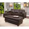 Claire Leather Reversible Sectional and Ottoman (Assorted Colors)