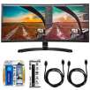 LG Curved UltraWide IPS Monitor w/ Accessory Hook up Bundle