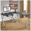 BCP L-Shape Wooden Corner Desk (Black)