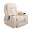 HOMCOM Luxury Faux Leather Heated Vibrating Massage Recliner Chair with Remote - Cream White