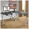 BCP L-Shape Wooden Corner Desk (Black)