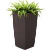 Best Choice Products Self Watering Wicker Planter W/ Water Level Indicator, Rolling Wheels For Indoor, Outdoor Brown