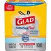 Glad ForceFlex Tall Kitchen Drawstring Trash Bags, 13 Gallon, 100 Bags/Box