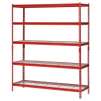 Muscle Rack 5-Shelf Steel Shelving Unit, 60" Width x 72" Height x 24" Length (Red)