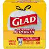 Glad Tall Kitchen Drawstring Trash Bags 13 Gallon, 100 Bags/Box, White