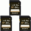 Sony R70 64GB 3-Pack  Class 10 UHS-1 SDHC Memory Cards (E4SNSF64UY2TQ)
